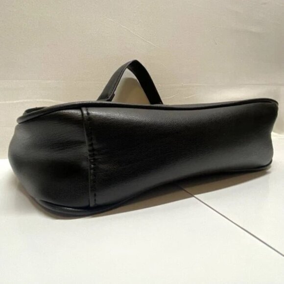 Bebe Gia Crossbody Shoulder Bag Quilted Faux Leather Gold Chain Strap Logo GUC - Picture 9 of 15